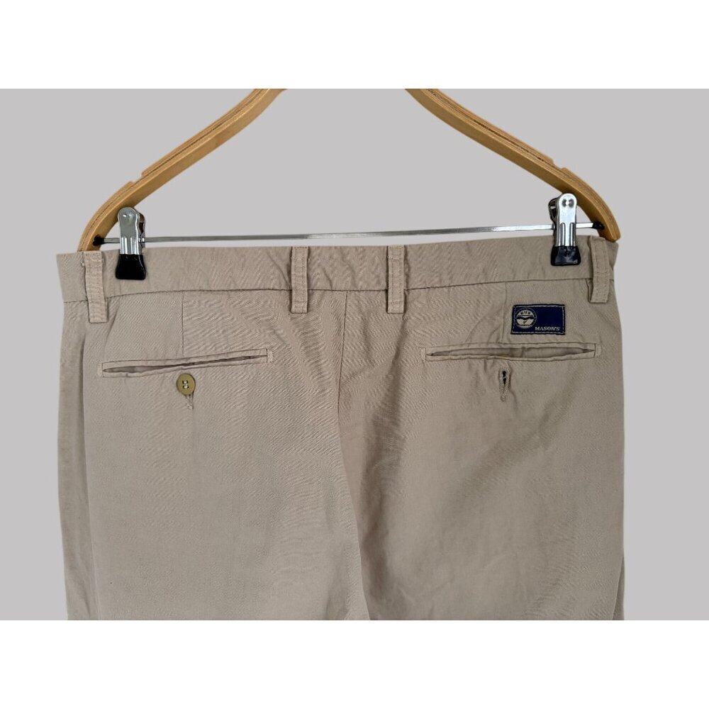 EM'S of Mason's Beige Cotton  Straight-Leg Pants Italy Casual Classic 34/40/33 - Picture 10 of 12